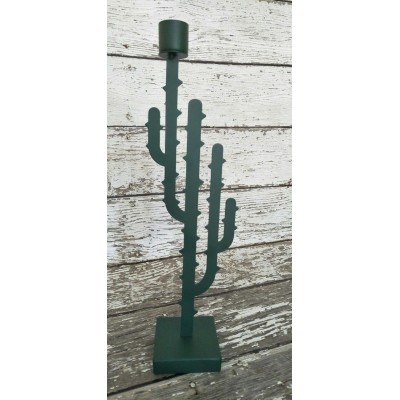 Metal Cactus Candle Holder - White Moose - Green   332492188120